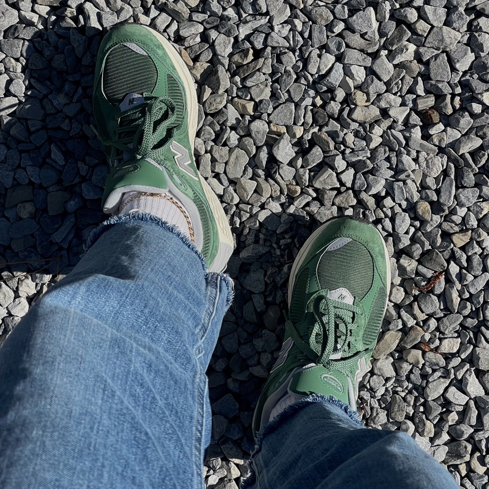 green new balances (worn 3 times)